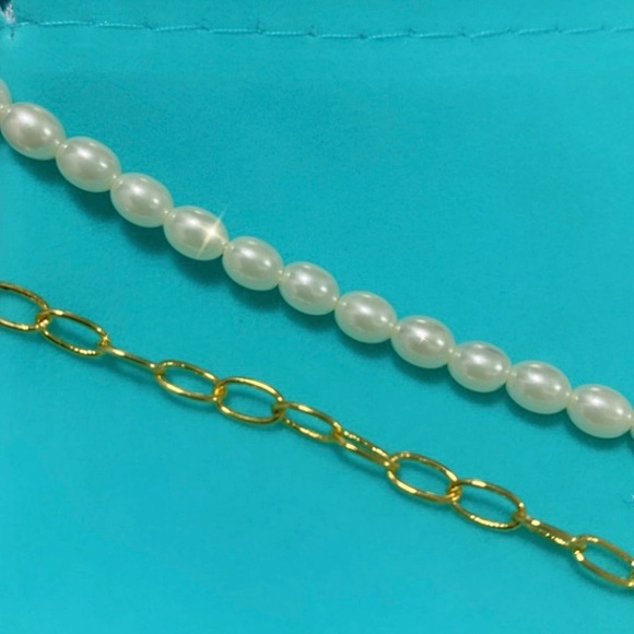 [SOLD] Vermeil pearl heart charm necklace silver plated gold - Picture 8 of 11